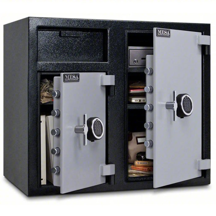 Mesa Safe Company Dual Chamber Depository Safe, 2.6 Left and 4.7 Right Interior Cubic feet, Black