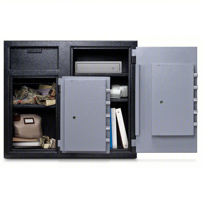 Mesa Safe MFL2731CC All Steel Depository Safe with Two Combination Locks, 6.7-Cubic Feet, Black and Grey