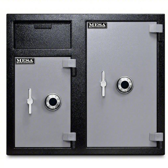 Mesa Safe MFL2731CC All Steel Depository Safe with Two Combination Locks, 6.7-Cubic Feet, Black and Grey