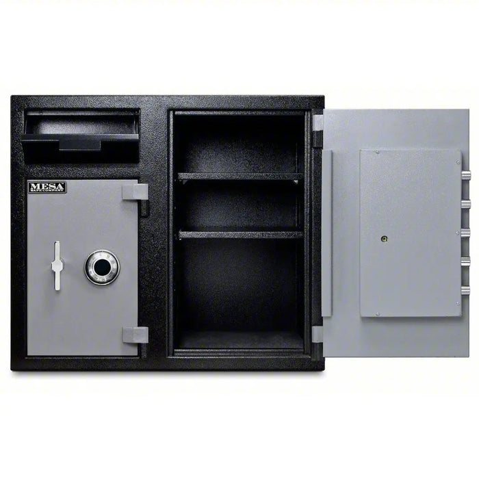 Mesa Safe MFL2731CC All Steel Depository Safe with Two Combination Locks, 6.7-Cubic Feet, Black and Grey