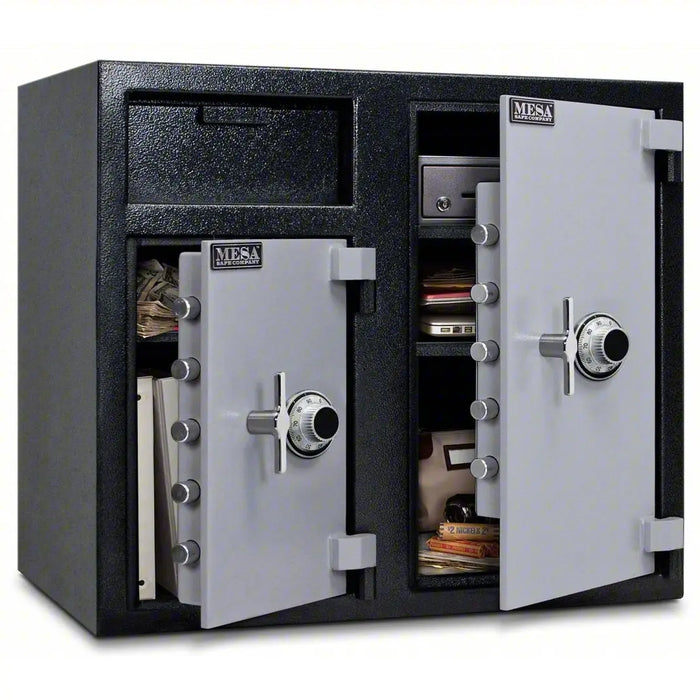 Mesa Safe MFL2731CC All Steel Depository Safe with Two Combination Locks, 6.7-Cubic Feet, Black and Grey