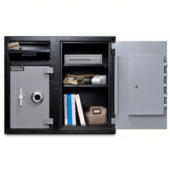 Mesa Safe MFL2731CC All Steel Depository Safe with Two Combination Locks, 6.7-Cubic Feet, Black and Grey