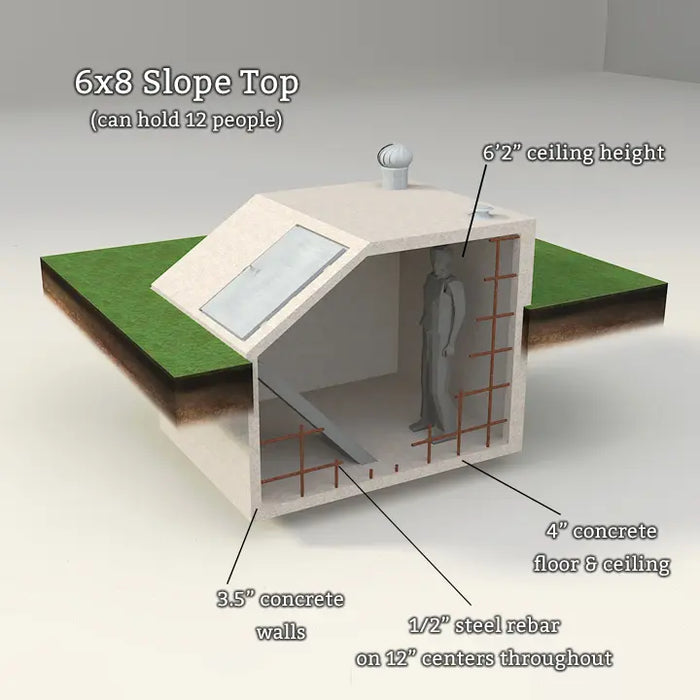 Illinois Storm Shelters - Concrete Underground Slope Top Storm Shelter