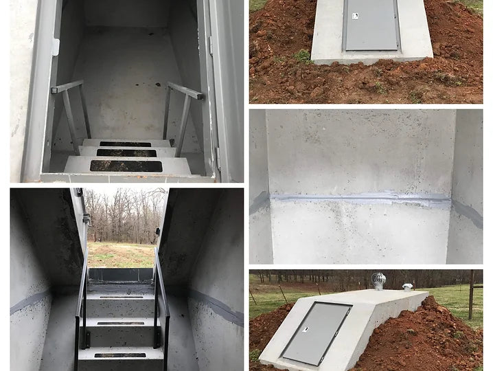 Pennsylvania Under ground Outdoor Concrete Slope front Storm Shelter
