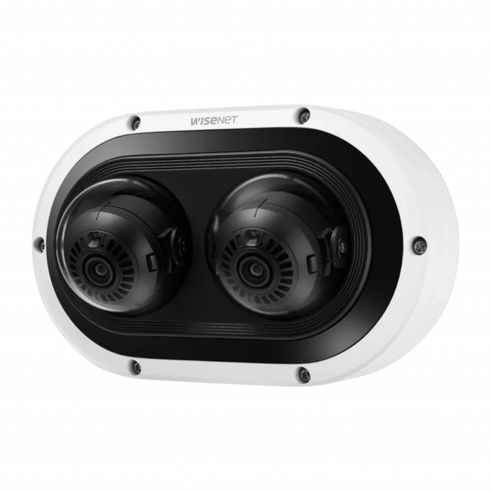 Hanwha P series FullHD 1080p 2MP Dual Lens Multi-Sensor IP Mini Vandal Dome Security Camera with Two 3 - 6mm Motorized Zoom Lenses