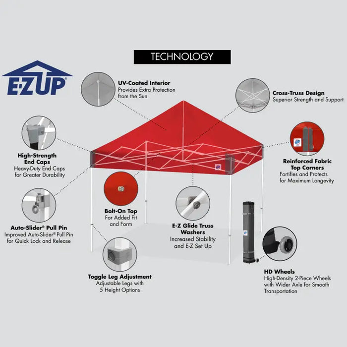 E-Z UP Vantage Triage Shelter Kit 10 ft x 10 ft - Black/Green/Red/Yellow