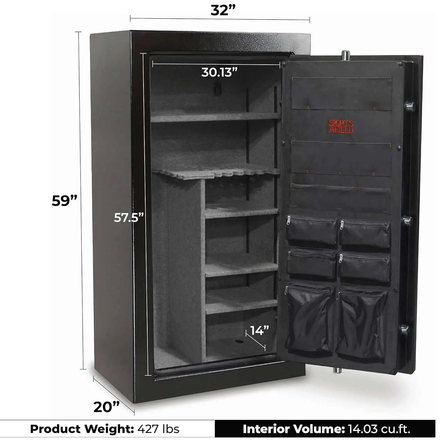 Sports Afield Gun Safes Preserve Series (32-Gun) - 45 Minute Fire Rating