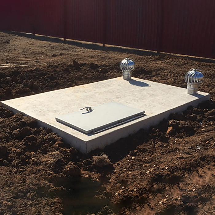 Akarnsas Storm Shelters - Concrete Underground Flat Top Storm Shelter