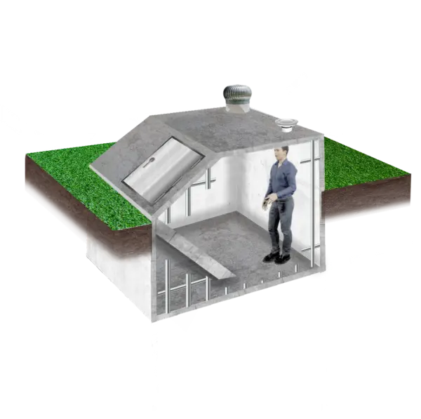 Kansas Under ground Outdoor Concrete Slope front Storm Shelter