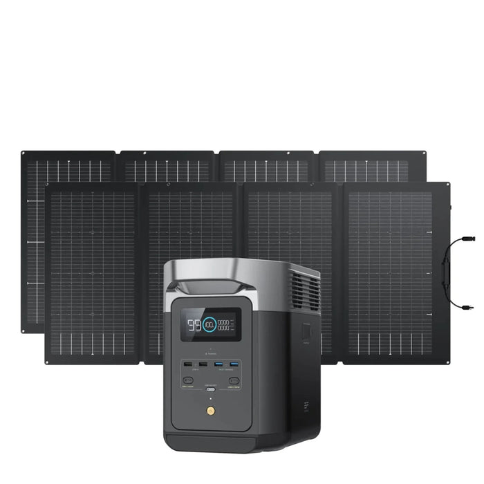 EcoFlow DELTA 2 Solar Generator + 2x 220W Portable Solar Panel