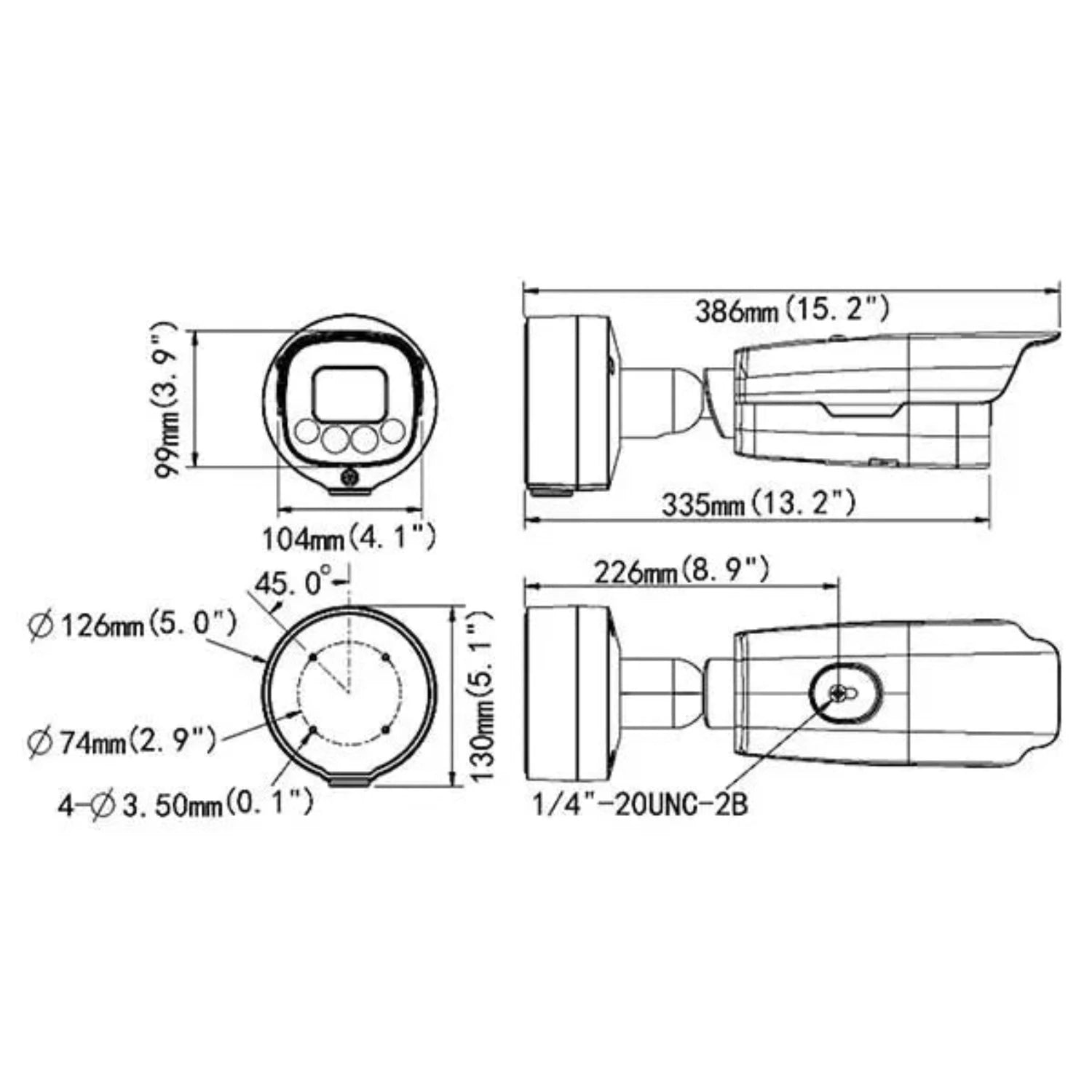 UNIVIEW FullHD 1080p @ 60fps ANPR License Plate Recognition LPR Weatherproof NDAA-Compliant Bullet IP Security Camera with a 4.7-47mm Motorized Lens